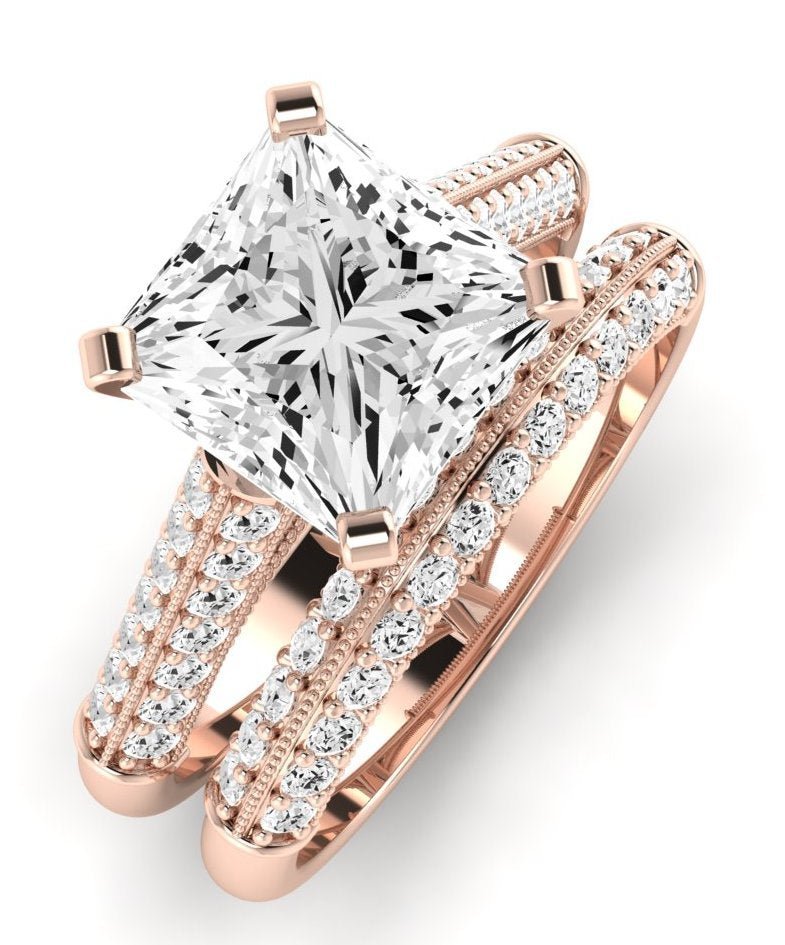 Iberis Diamond Matching Band Only (does Not Include Engagement Ring) For Ring With Princess Center rosegold