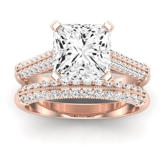 Iberis Diamond Matching Band Only (does Not Include Engagement Ring) For Ring With Princess Center rosegold