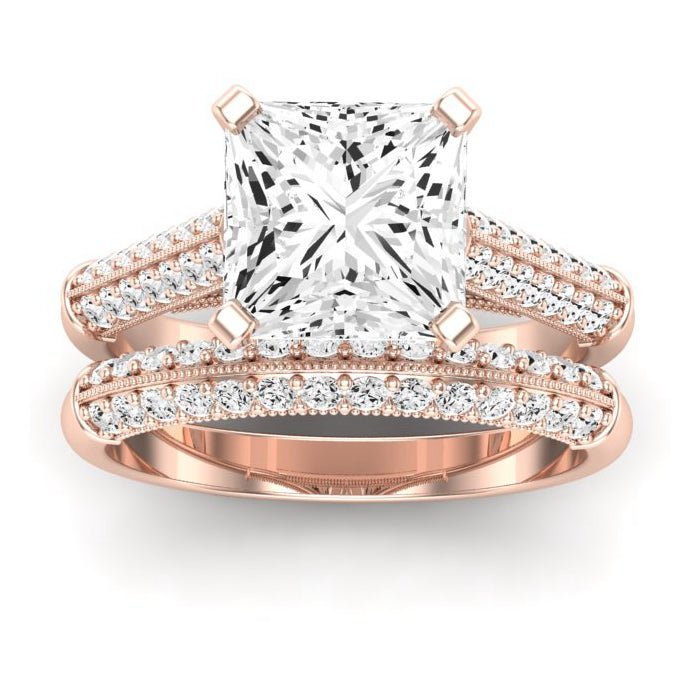 Iberis Diamond Matching Band Only (does Not Include Engagement Ring) For Ring With Princess Center rosegold