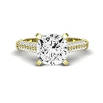 Iberis Moissanite Matching Band Only (does Not Include Engagement Ring) For Ring With Cushion Center yellowgold