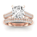 Iberis Moissanite Matching Band Only (does Not Include Engagement Ring) For Ring With Cushion Center rosegold