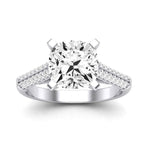 Iberis Moissanite Matching Band Only (does Not Include Engagement Ring) For Ring With Cushion Center whitegold