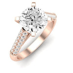 Iberis Moissanite Matching Band Only (does Not Include Engagement Ring) For Ring With Cushion Center rosegold