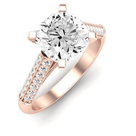 Iberis Moissanite Matching Band Only (does Not Include Engagement Ring) For Ring With Cushion Center rosegold