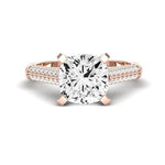 Iberis Moissanite Matching Band Only (does Not Include Engagement Ring) For Ring With Cushion Center rosegold