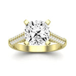 Iberis Moissanite Matching Band Only (does Not Include Engagement Ring) For Ring With Cushion Center yellowgold