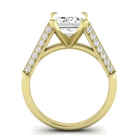 Iberis Moissanite Matching Band Only (does Not Include Engagement Ring) For Ring With Emerald Center yellowgold