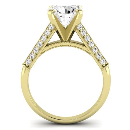 Iberis Moissanite Matching Band Only (does Not Include Engagement Ring) For Ring With Round Center yellowgold