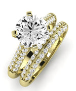 Iberis Moissanite Matching Band Only (does Not Include Engagement Ring) For Ring With Round Center yellowgold