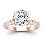 Iberis Moissanite Matching Band Only (does Not Include Engagement Ring) For Ring With Round Center rosegold