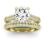 Iberis Moissanite Matching Band Only (does Not Include Engagement Ring) For Ring With Round Center yellowgold