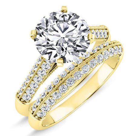 Iberis Round Diamond Bridal Set (Lab Grown Igi Cert) yellowgold