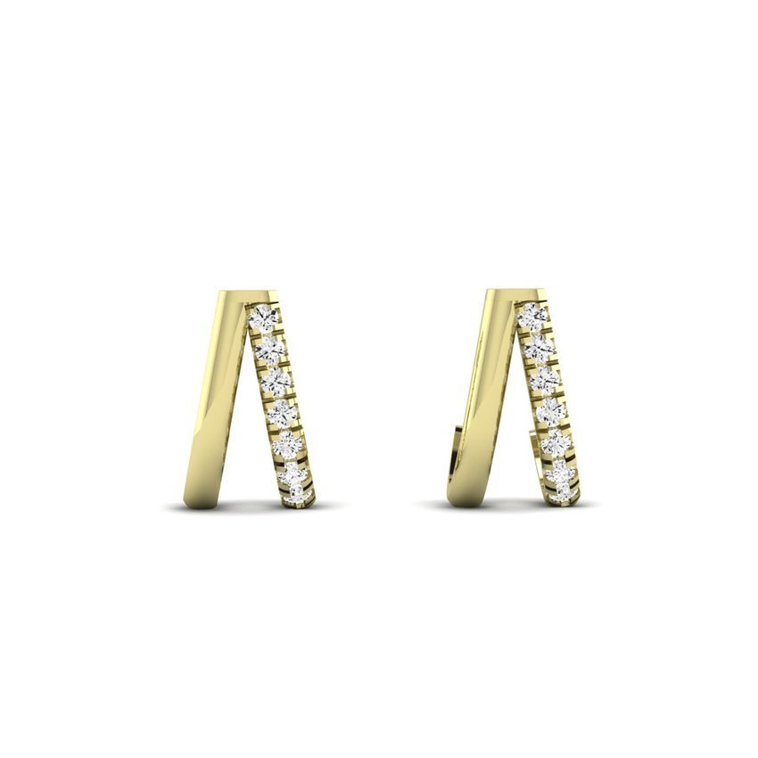 Ilana Split Huggie Diamond Stud Earrings yellowgold