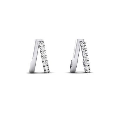 Ilana Split Huggie Moissanite Stud Earrings whitegold