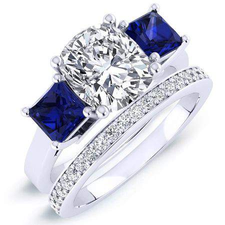 Ilex Cushion Moissanite Bridal Set whitegold