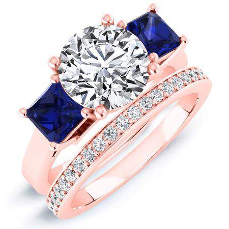 Ilex Diamond Matching Band Only (engagement Ring Not Included) For Ring With Round Center rosegold