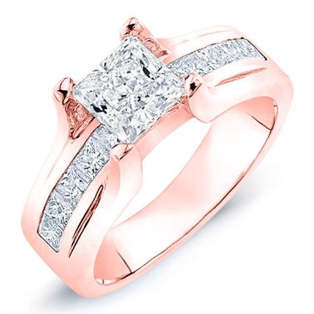 Ilima Diamond Matching Band Only (engagement Ring Not Included) For Ring With Princess Center rosegold