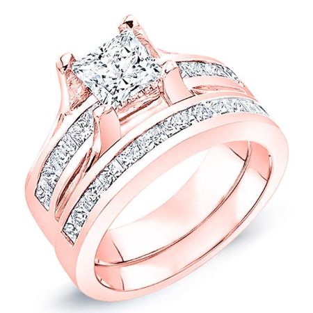 Ilima Moissanite Matching Band Only (engagement Ring Not Included) For Ring With Princess Center rosegold