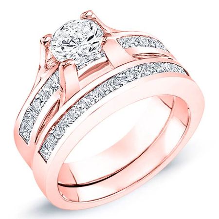 Ilima Moissanite Matching Band Only (engagement Ring Not Included) For Ring With Round Center rosegold