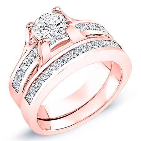 Ilima Round Diamond Bridal Set (Lab Grown Igi Cert) rosegold