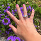 Belladonna Round Moissanite Engagement Ring whitegold