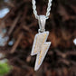 1.2 ct TCW Iced Out Lightning Bolt Diamond Charm Men's Pendant (Pendant Only. Chain Not Included)