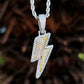 1.2 ct TCW Iced Out Lightning Bolt Diamond Charm Men's Pendant (Pendant Only. Chain Not Included)