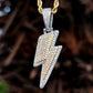 1.2 ct TCW Iced Out Lightning Bolt Diamond Charm Men's Pendant (Pendant Only. Chain Not Included)