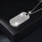 0.40ct TCW Dog Tag Diamond Charm Men's Pendant (Pendant Only. Chain Not Included)