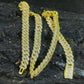 16ct TCW Iced Out Diamond Cuban Link Chain Necklace (14K Yellow Gold)