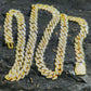 16ct TCW Iced Out Diamond Cuban Link Chain Necklace (14K Yellow Gold)