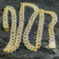 16ct TCW Iced Out Moissanite Cuban Link Chain Necklace (14K Yellow Gold)