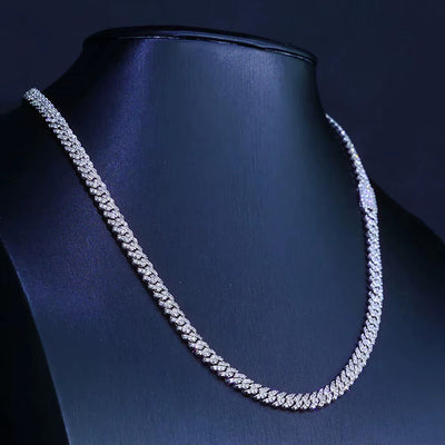 18ct TCW Iced Out Moissanite Cuban Link Chain Necklace