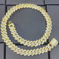 8.25ct TCW Iced Out Moissanite Cuban Link Chain Necklace (14K Yellow Gold)