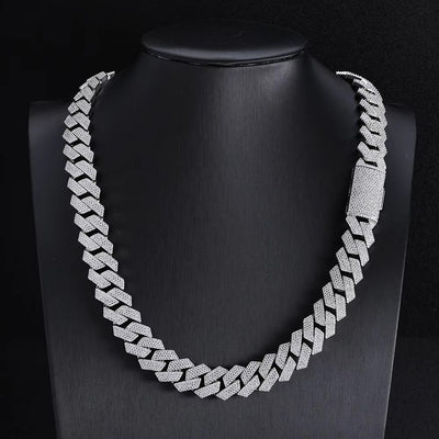 42ct TCW Iced Out Diamond Cuban Chain Necklace