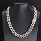 19ct TCW Iced Out Diamond Cuban Chain Necklace (14K Yellow Gold)