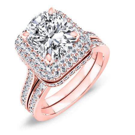 Indigo Cushion Diamond Bridal Set (Lab Grown Igi Cert) rosegold