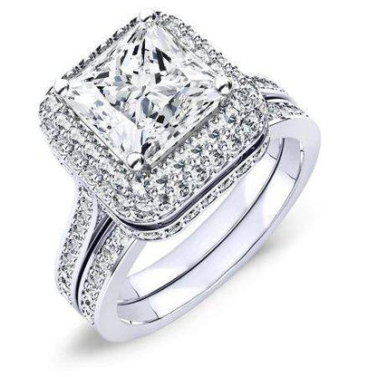 Indigo Moissanite Matching Band Only (engagement Ring Not Included) For Ring With Princess Center whitegold