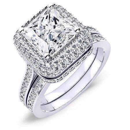 2.00 ct - Indigo - Princess Lab Diamond Bridal Set (IGI Certified)
