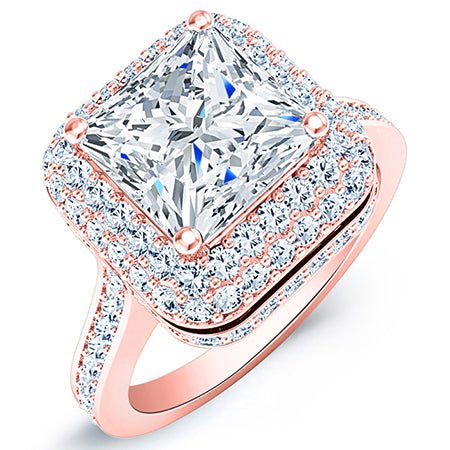 Indigo Princess Moissanite Bridal Set rosegold