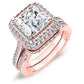 Indigo Princess Moissanite Bridal Set rosegold