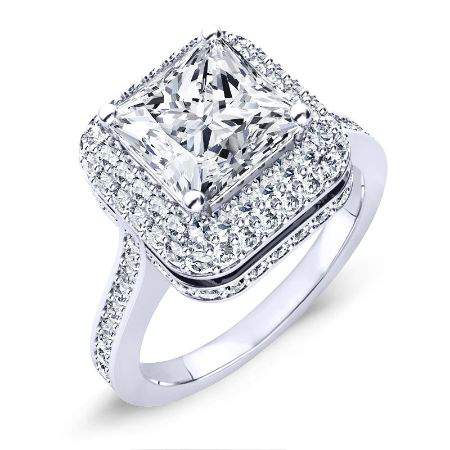 Indigo Princess Moissanite Engagement Ring whitegold