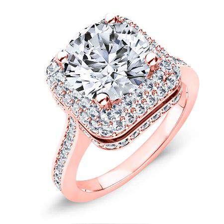 Indigo Round Moissanite Engagement Ring rosegold