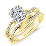 Iris Cushion Moissanite Bridal Set yellowgold