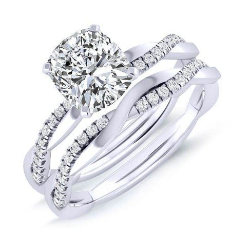 Iris Cushion Moissanite Bridal Set whitegold