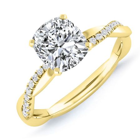 Iris Cushion Moissanite Bridal Set yellowgold