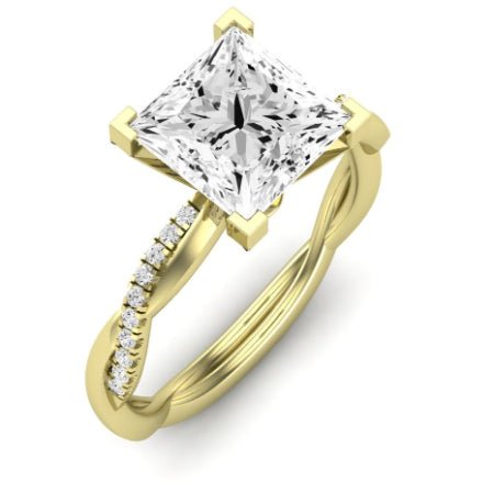 Iris Diamond Matching Band Only (does Not Include Engagement Ring) For Ring With Princess Center yellowgold