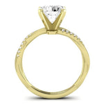 Iris Diamond Matching Band Only (does Not Include Engagement Ring) For Ring With Round Center yellowgold