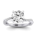 Iris Diamond Matching Band Only (does Not Include Engagement Ring) For Ring With Round Center whitegold