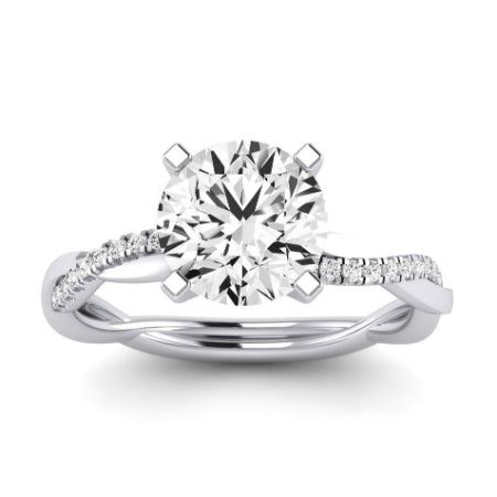 Iris Diamond Matching Band Only (does Not Include Engagement Ring) For Ring With Round Center whitegold